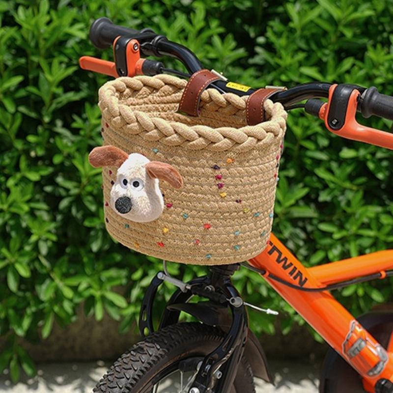 Kids Bike Basket Front Decoration Child Scooters Front Storage Panniers Basket for Mountain Cycling and Playtimes