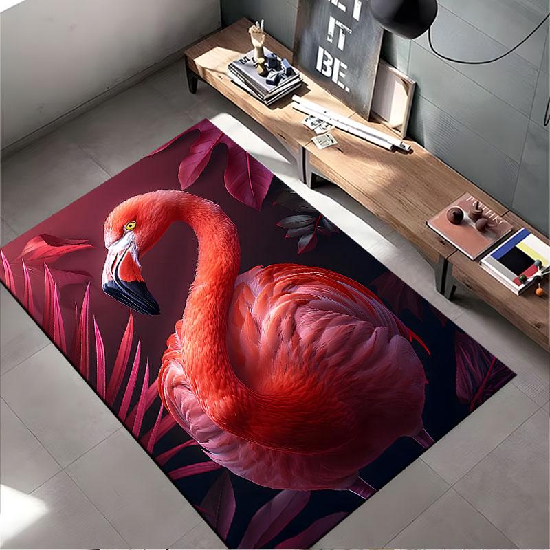 Tropical Flamingo Art Carpet Suitable As a Non-slip Mat for the Living Room or Bedroom Sofa