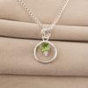 Peridot Gemstone 925 Sterling Silver Handmade Jewelry Designer Round Pendant 1.2" For Her PP-8-10