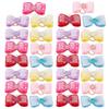 30pcs Elastic Stretch Band Dog Bow Hair Tie Inlaid Rhinestone Ribbon Hair Band  Party Cosplay