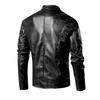 Leather Jacket Men's Stand Collar Trend Spring and Autumn New Leather Jacket Handsome Motorcycle Suit Green Large Size Jacket