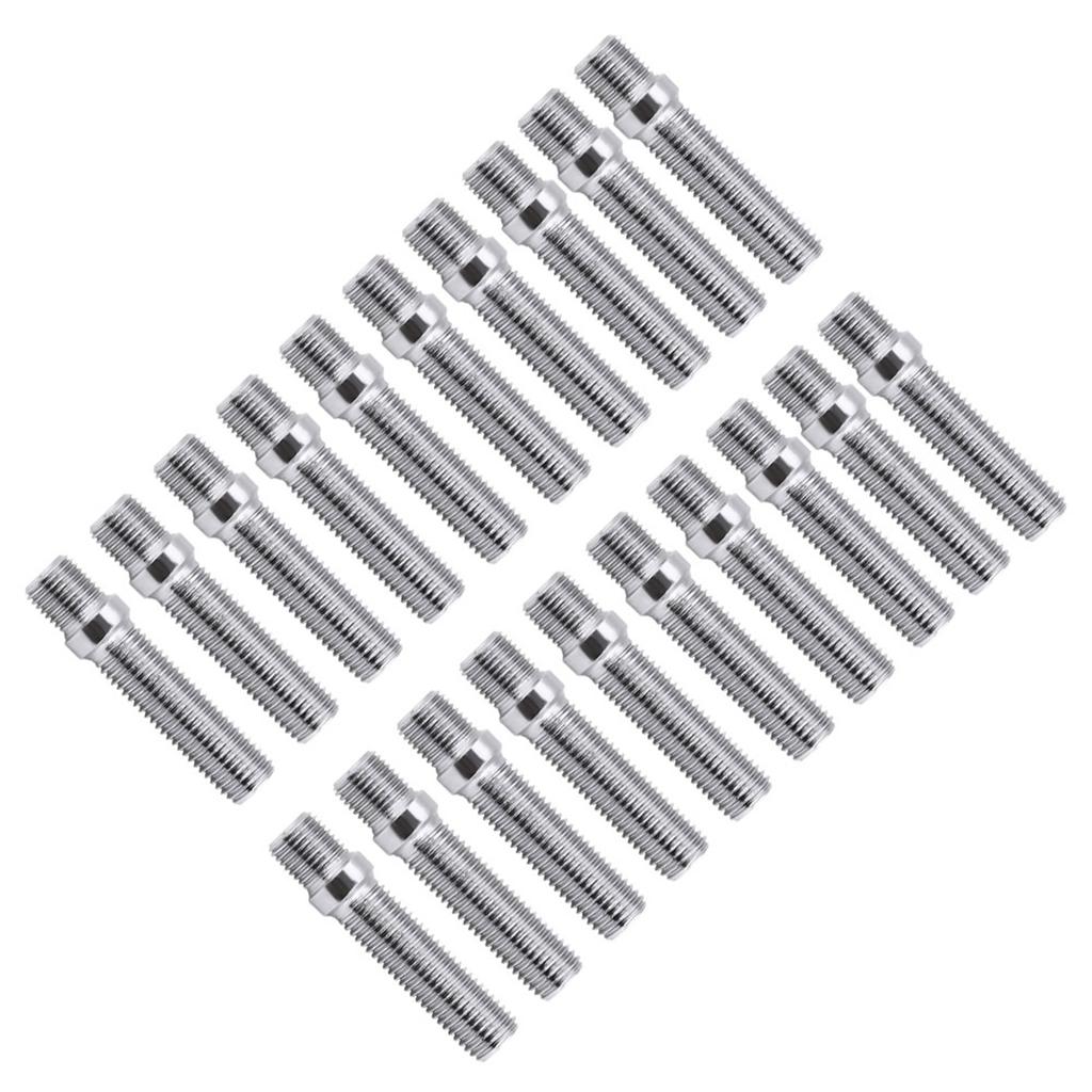 20pcs 50mm Extended Wheels Stud Conversion 12x1.5 To 12x1.5 Screw Adapter Fit for A4 1998‑2008