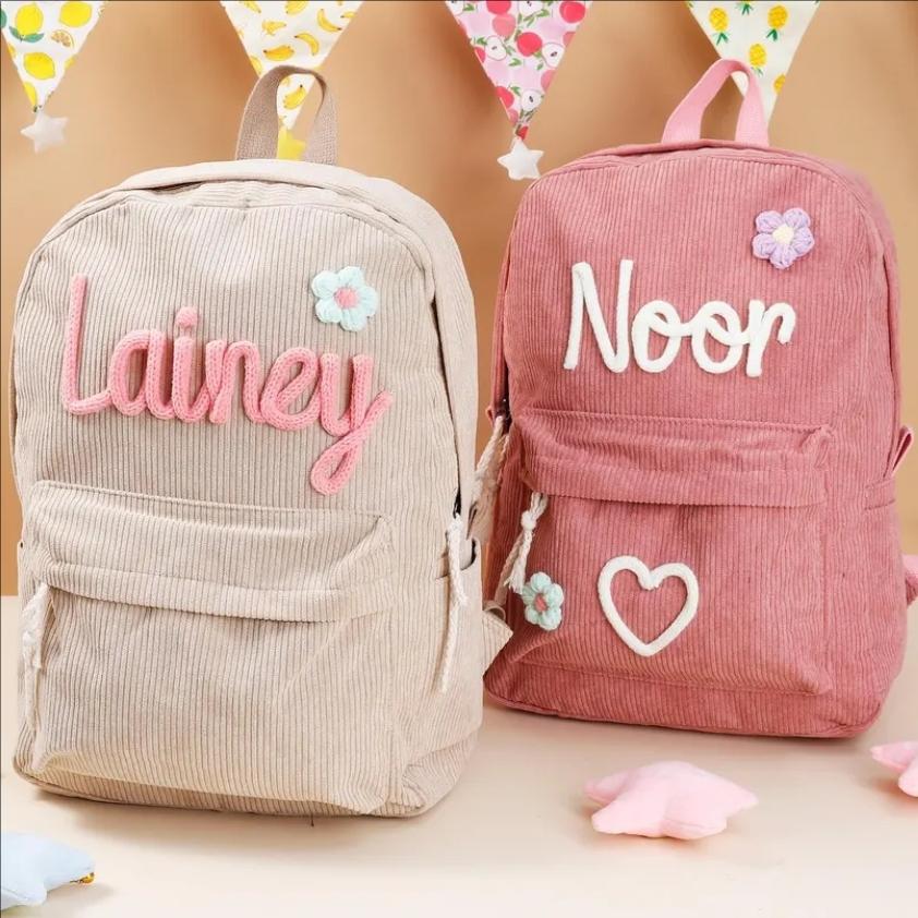 Personalized Large Capacity Backpack Christmas Gift Hand-Made Unique Name Custom Multicolor Rope Yarn Color Rainbow Decoration