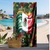 Mexiko Fußball Druck Strandtuch Schnelltrocknend Super Saugfähig Weiches Badetuch zum Schwimmen Strand Reisen Fan Souvenir Geschenk