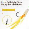 3 Packs Glow In Dark Multi-Color Chicken Feather Fishing Lure Fish Head Hooks Freshwater Saltwater Trout High Visibility Attractor