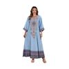 Indonesia Middle East Dubai Arab Turkey Fixed Bead Rhinestone Printing a Word Dress Robe Gown Dresses