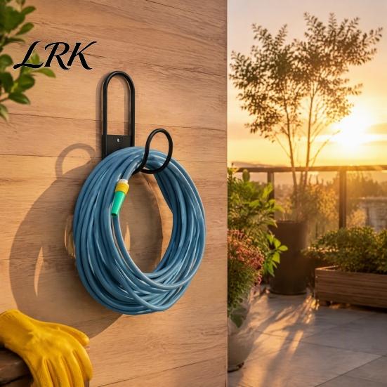 Garage Organization System Heavy Duty Garden Hose Holder, Wall Mount Iron Water Metal Hook Hanger, Multi-functional Organizer for Cables Mops