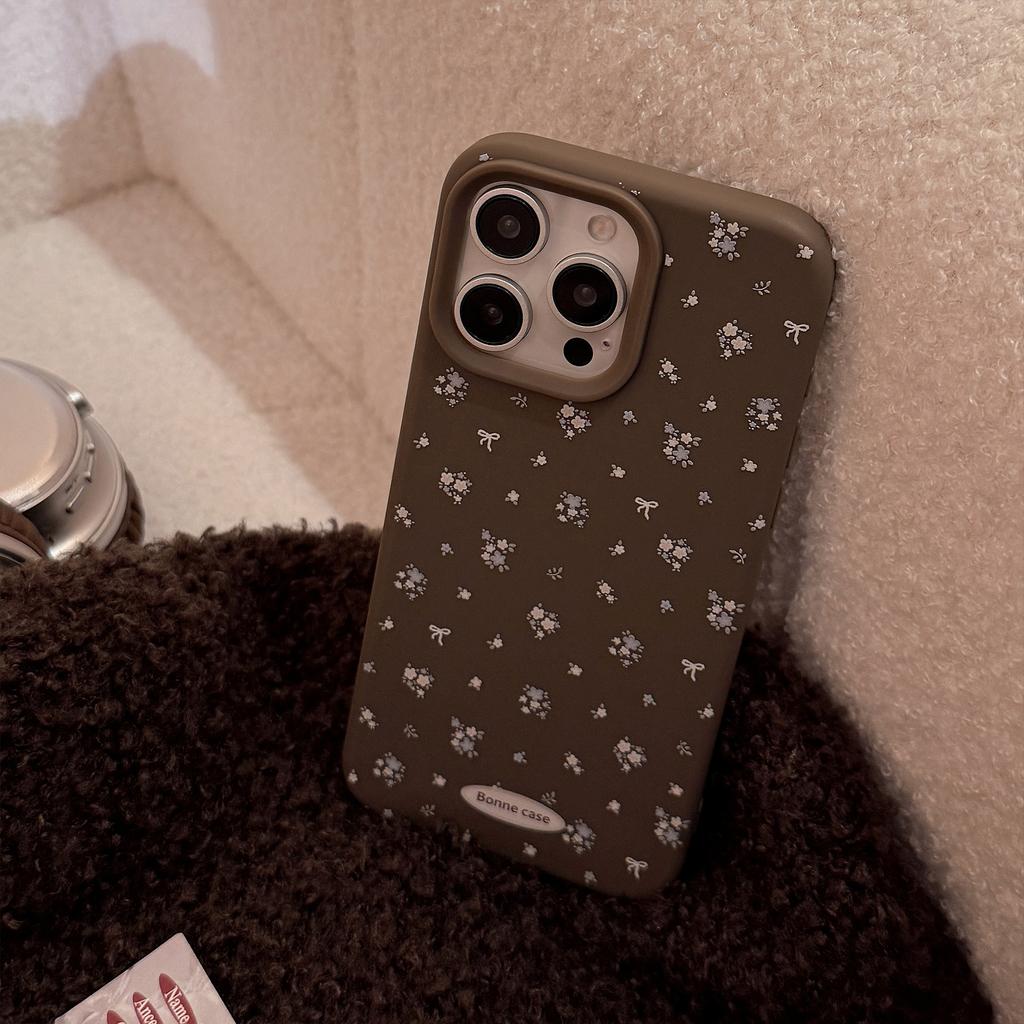 Retro Small Floral Iphone16 Mobile Phone Case Apple 17 Gentle Temperament 13 Suitable for 14pro Max Soft 15
