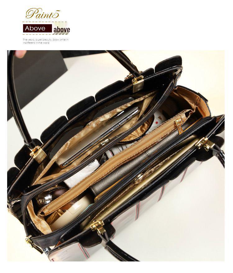 Luxuriöse 2025 Stilvolle Patchwork-Handtasche: Vielseitige Damen Umhängetasche & Mom Bag aus echtem Leder