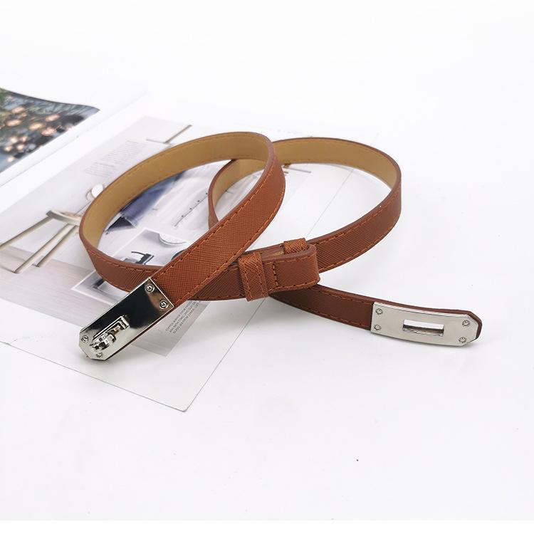 Damen Verstellbarer Dünner Schnallengürtel - Vielseitiger Koreanischer Stil Leder Taillenformender Kleider-Mantel-Gürtel