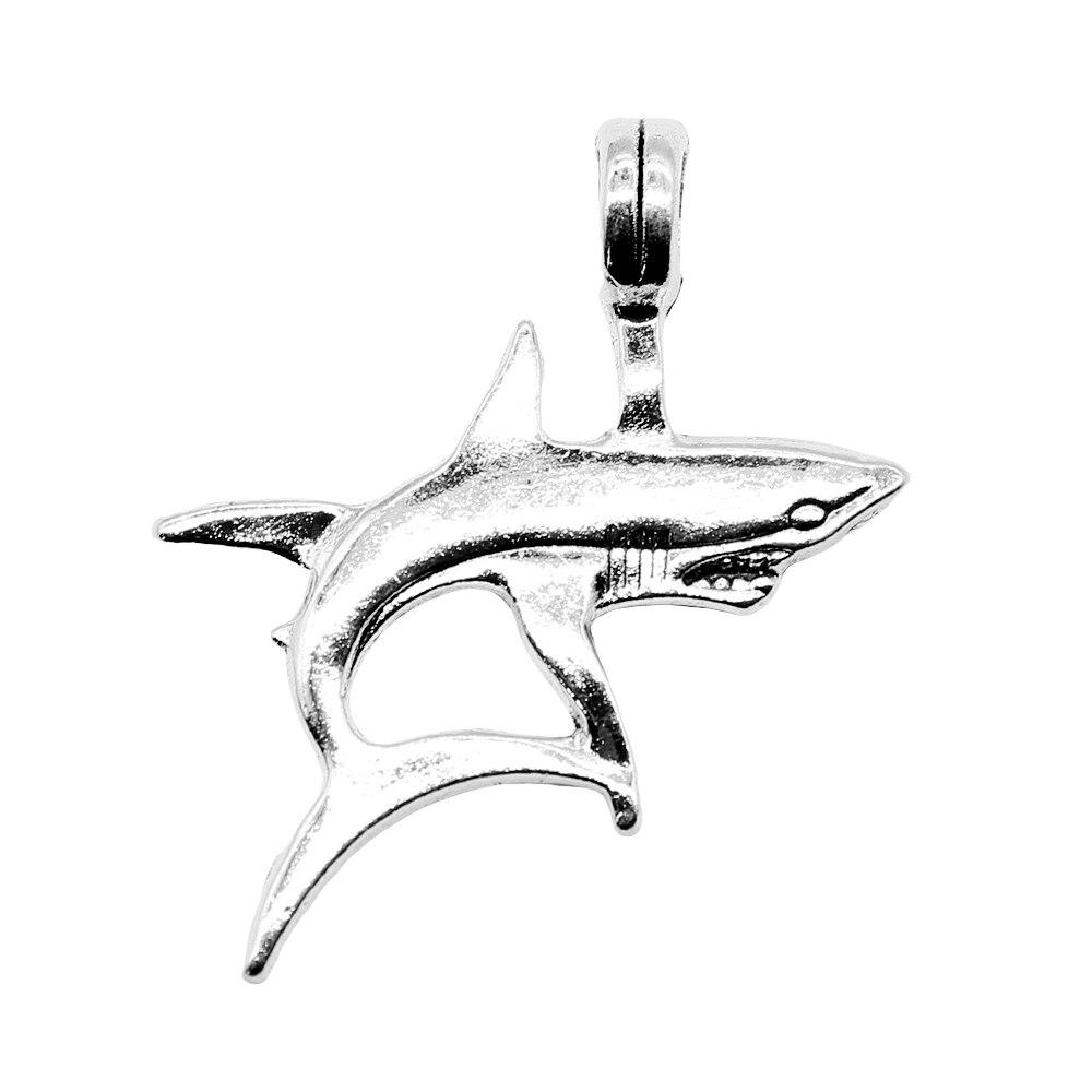 

4 шт. Подвески в виде акулы женские ювелирные изделия антикварного серебряного цвета бренда: WYISYWG 33x38 мм