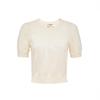 VEROMODA Women's Bow Jacquard Knit Short Sleeve Top