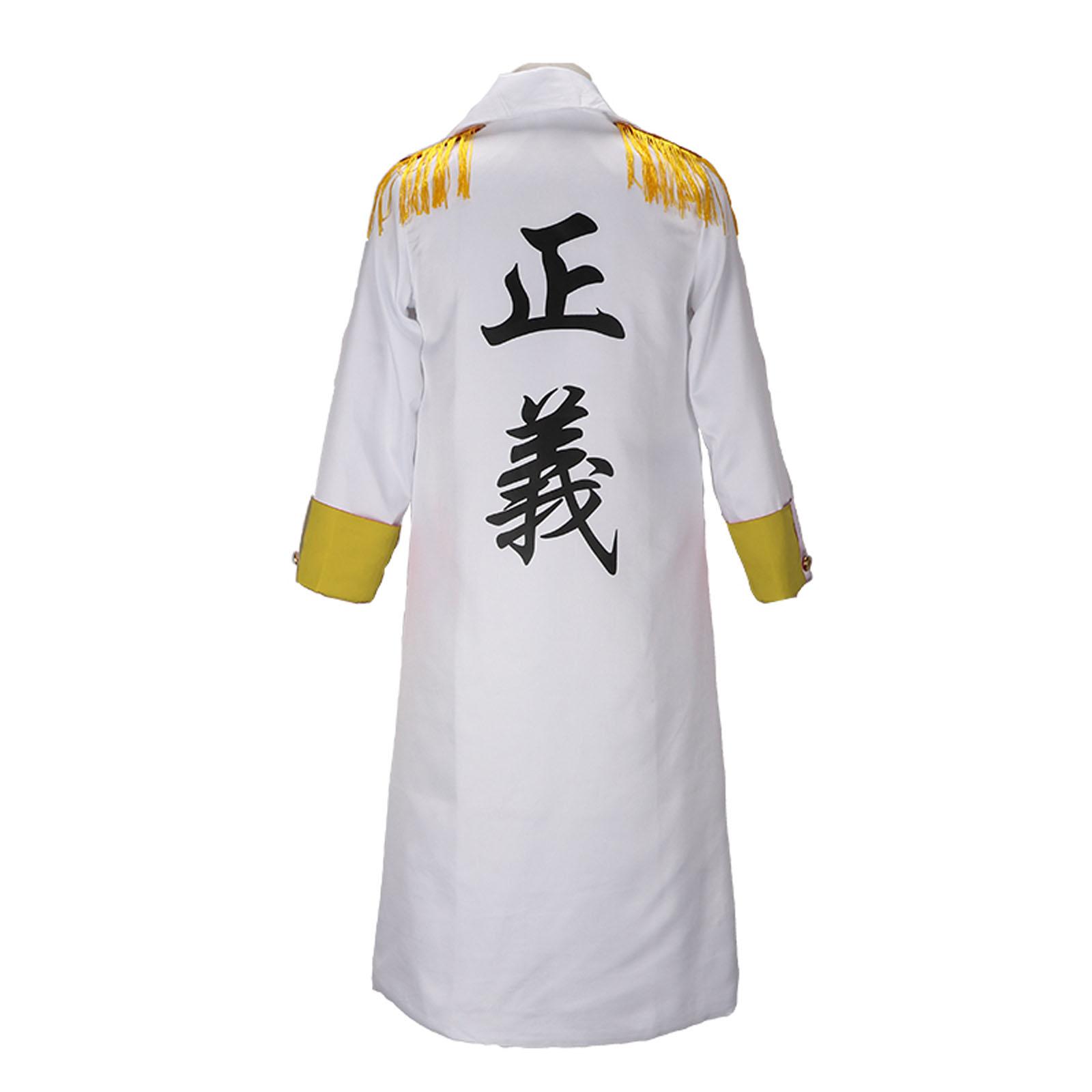 Marine Vice-admiraal Cosplay Kostuum Kizaru Mantel Heren Mantel Jas Pak M geel
