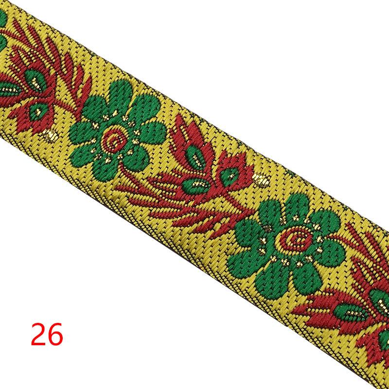 Diy handgefertigte Materialien 1 Streifen 7 Meter 2,5 cm Stickerei Ethnische Spitze Computer Jacquard Vorhang Heimtextilien Kleidung Spitzenzubehör