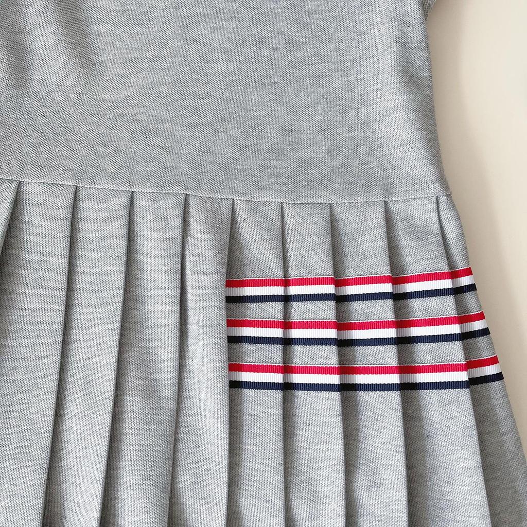 2025 Letnia Sukienka Bez Rękawów dla Dziewczynek: Kołnierzyk POLO, Styl College, Plisowana Spódnica Kamizelkowa