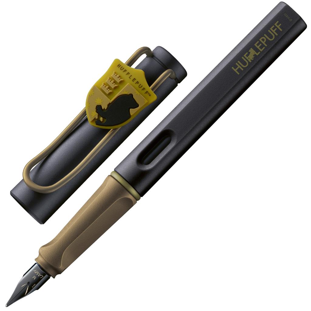 Lamy Safari Harry Potter Hufflepuff Fountain Pen Special Edition Fountain Pen with Family Crest Fine Steel Nib Ergonomic Grip T10 Blue Ink Cartridge –