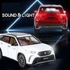 Sfylr8 Diecast 1:24 Toyota Crown Kluger Off-Road SUV Model Car Collection Simulation Sound & Light Vehicle Miniature Car Toys For Boys