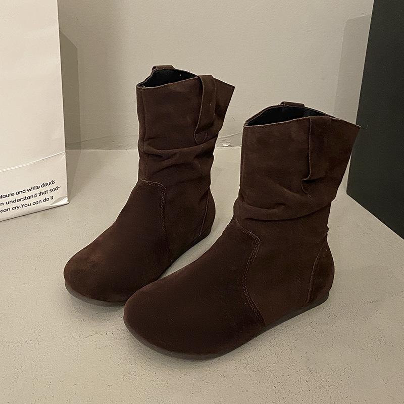 

Women s fashion versatile square toe soft elastic comfort ankle boots shock absorption non-slip casual sports Martin boots short boots 35 темно-коричневого