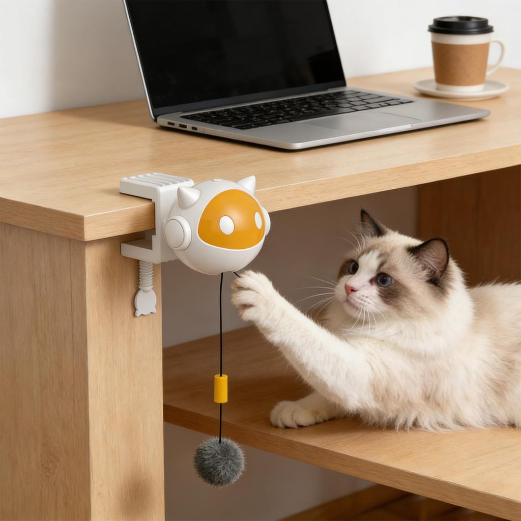 Brinquedo Interativo Automático Elevatório para Gatos – Brinquedo para Pets de Brincadeira Autônoma com Opções de Montagem Versáteis e Bateria de Longa Duração