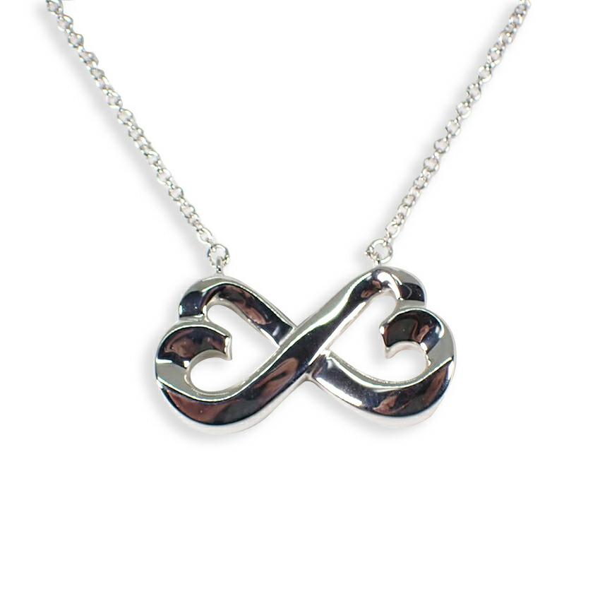 

[Used] TIFFANY/Tiffany 925 double loving heart necklace [g339-65]