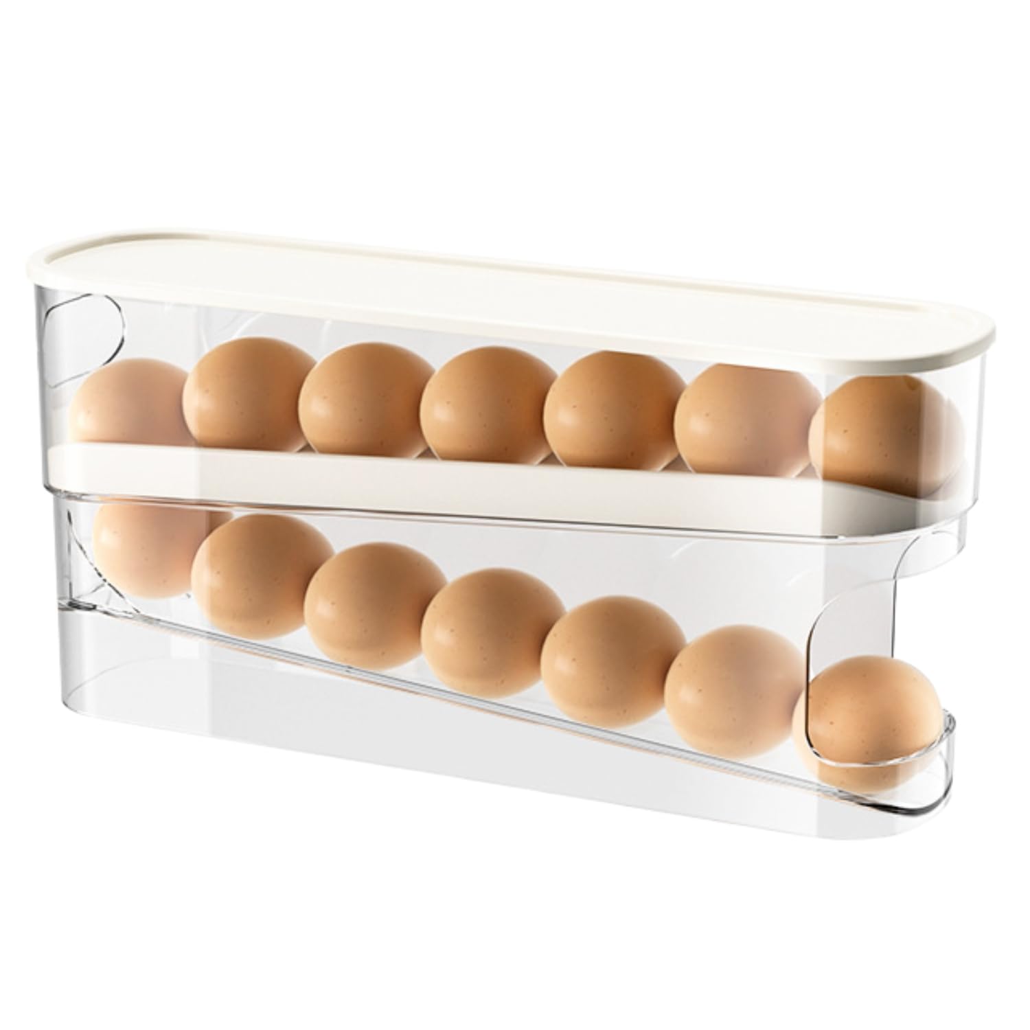 

NYANDELMO Automatic Rolling Egg Case, Refrigerator Storage Egg Holder, Egg Storage Case, ND-0144-R10
