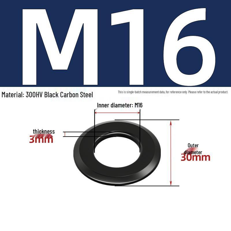 Chamfered Flat Washer 304 Stainless Steel, Blue-White Zinc, Black Zinc, GB97.2, Shim M5 M8 M16