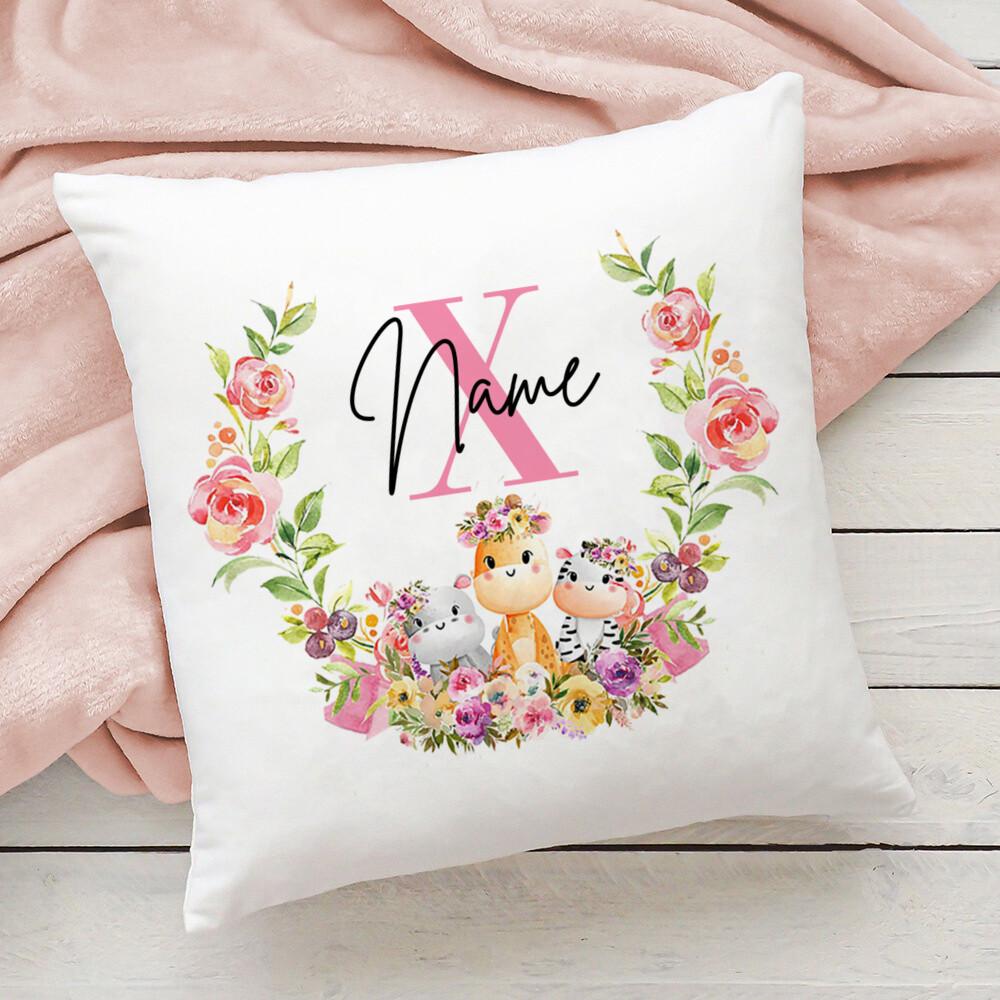 

Персоналізована наволочка Тварина з ім ям Наволочка для подушки Спальня Дитяча Дика вечірка Декорація Наволочка Дитина День народження Душ Подарунки 45X45 CM