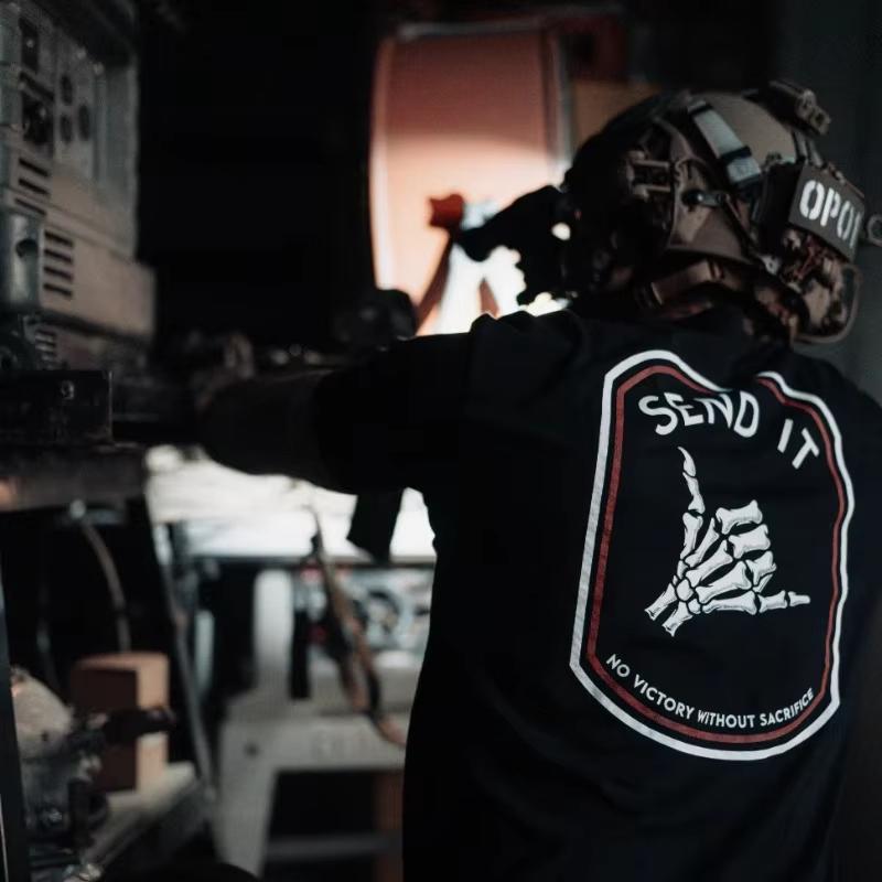Send It Hardcore Military And Police Tactical Brand Tshirt Cotton Graphic Tee Unisex Unisex Summer Streetwear