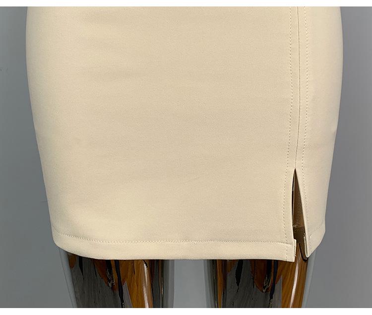 Korean Dongdaemun Stylish High-Waisted Elastic Slimming Slit Short Skirt for Women