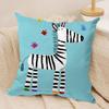 Cute Zebra Cushion Cover Pillowcase Ultra Soft Skin Friendly Fabric Cloud Like Comfort  Concealed Zipper