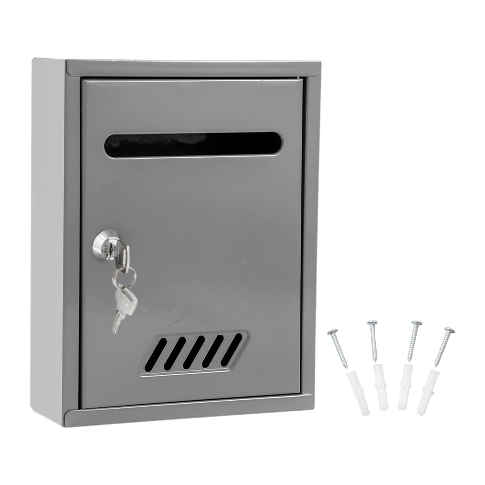 

Wall Mount Mailbox Metal Post Box Letterbox Weatherproof Decorative Modern сірий колір
