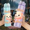 1PC Ballerina Cappuccino Cartoon 750ml Color Plastic Sports Water Bottle Leakproof Flip Straw Lid Suitable for Sports Office Home Use