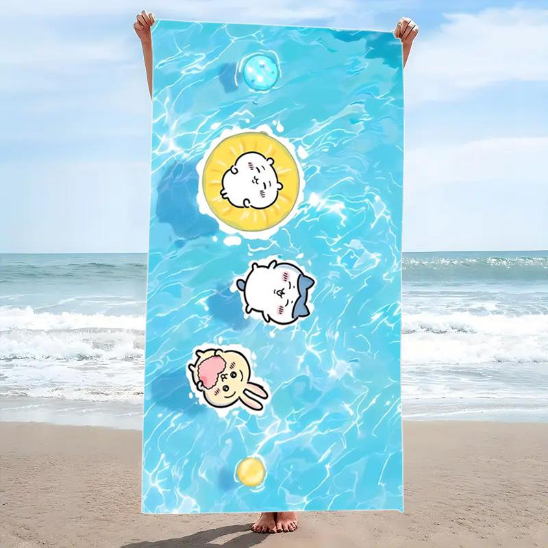 CHIIKWAWA Print Beach Towel, Large Soft Quick Dry Towel for Beach Camping Swimming