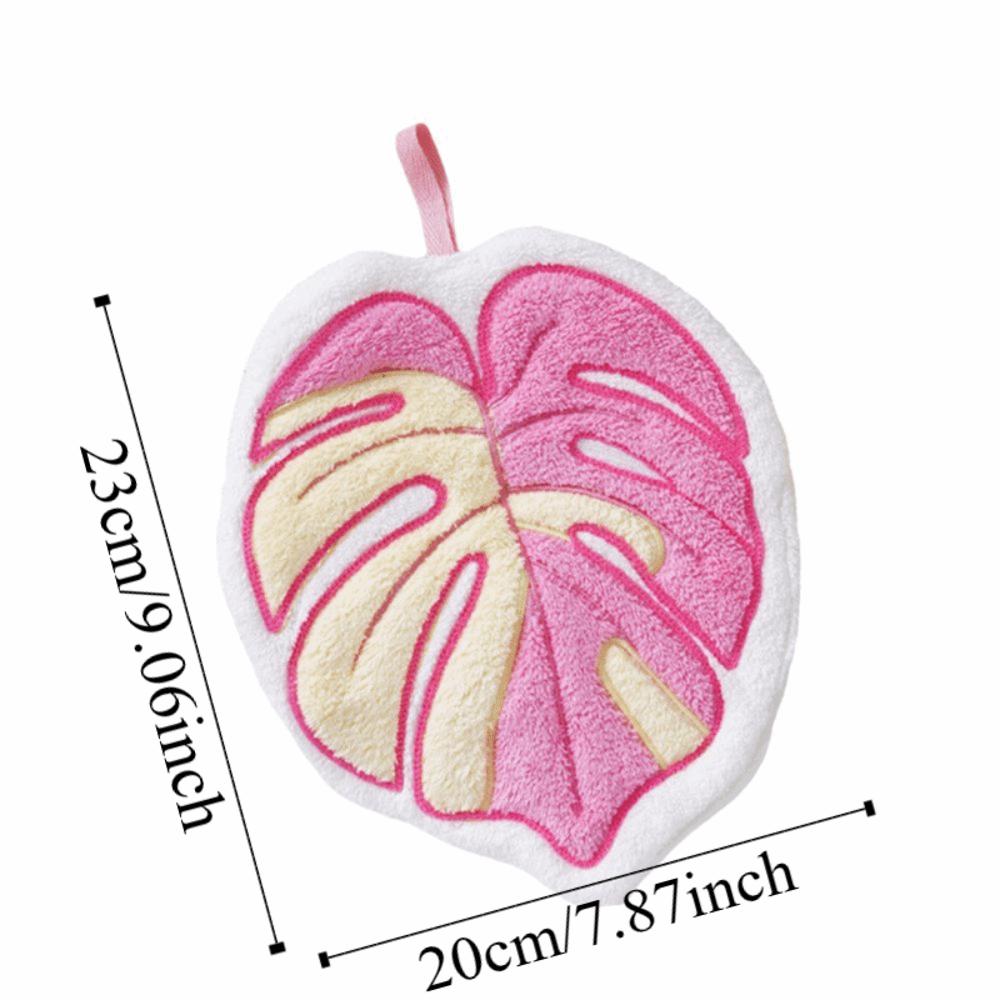 Simple Pattern Cartoon Hand Towel Plant Pattern Coral Velvet Hand Towel Hanging Hand Towel  Kitchen