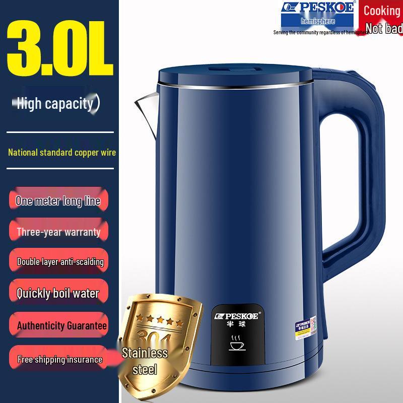 Large Capacity Stainless Steel Electric Kettle with Insulation and Auto Shut-Off