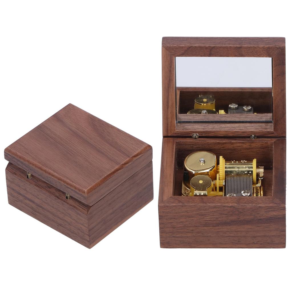 Nussbaumholz Spieluhr Uhrwerk Spieluhr Holzhandwerk Geschenk für Valentinstag Geburtstag