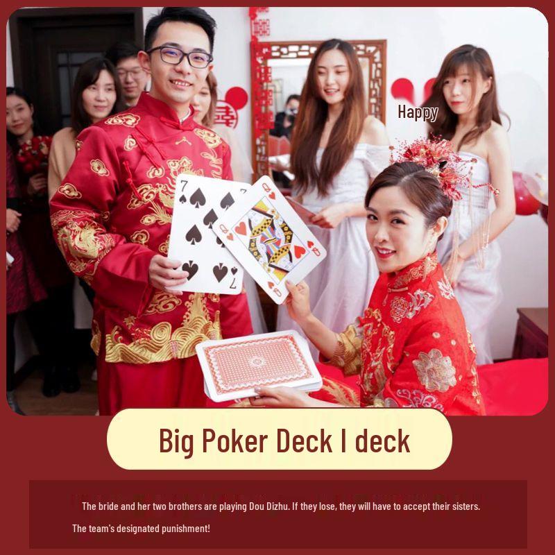 Wedding Prank: Giant Playing Cards Tease for Groomsmen - 9x Large Novelty Game Props