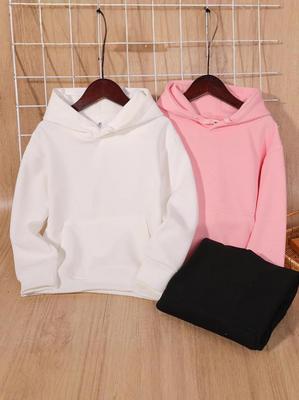 2025 Kids' Cotton Hooded Sweatshirt - Spring/Autumn Style, Loose Fit, Soft and Fashionable for Small/Medium Children