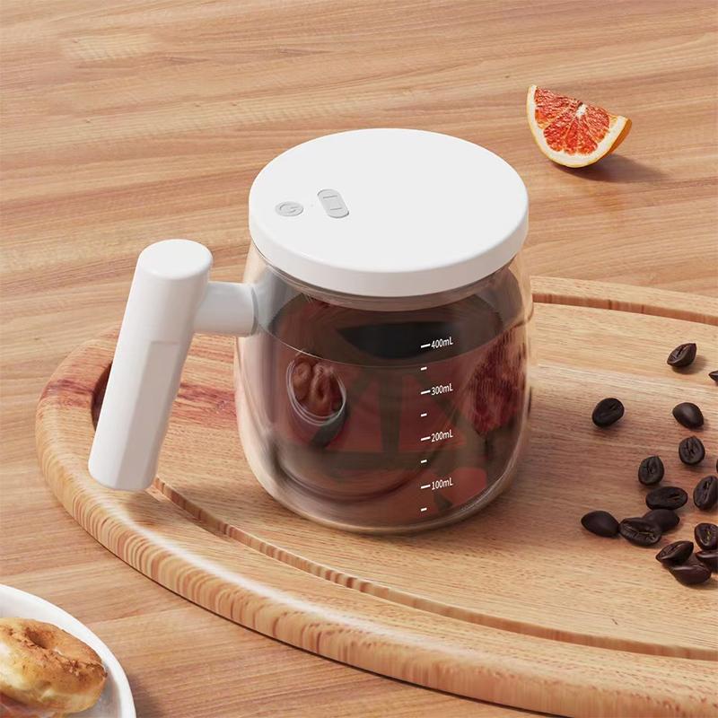 Self Stirring Coffee Mug With Lid,400Ml Electric Mixing Cup Self Stirring Coffee Mug Glass Mixing Coffee Mug Rotating Home Offic