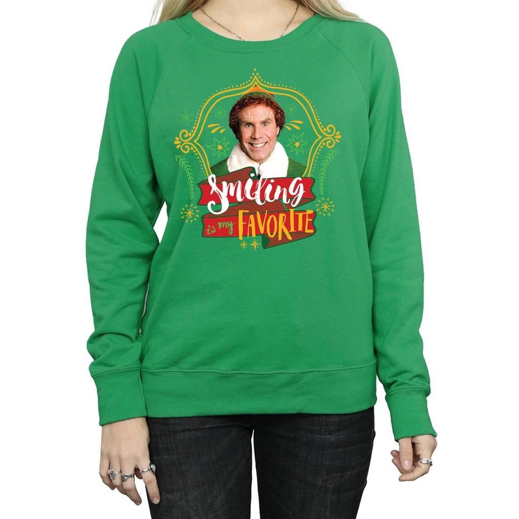 Elf Womens/Ladies Buddy Smiling Sweatshirt