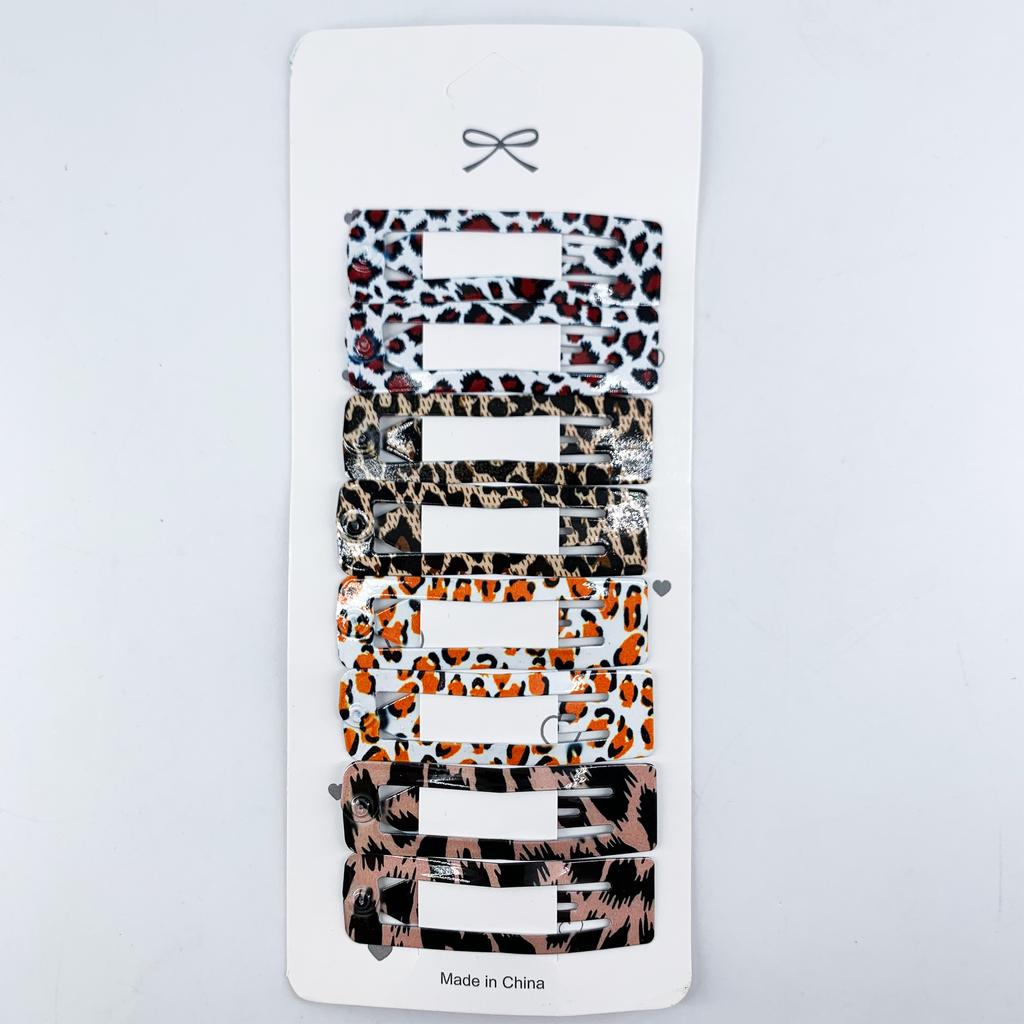 8pcs/set Leopard Print Hair Clips for Women Girls Vintage Geometric Drop BB Clips Bangs Hairpins Barrettes Hair Accessories