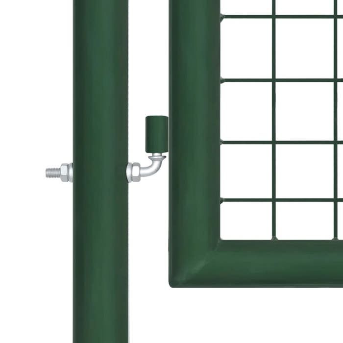 Portail en treillis - VIDAXL - 390x100 cm - Acier galvanisé - Vert foncé - 3 clés incluses