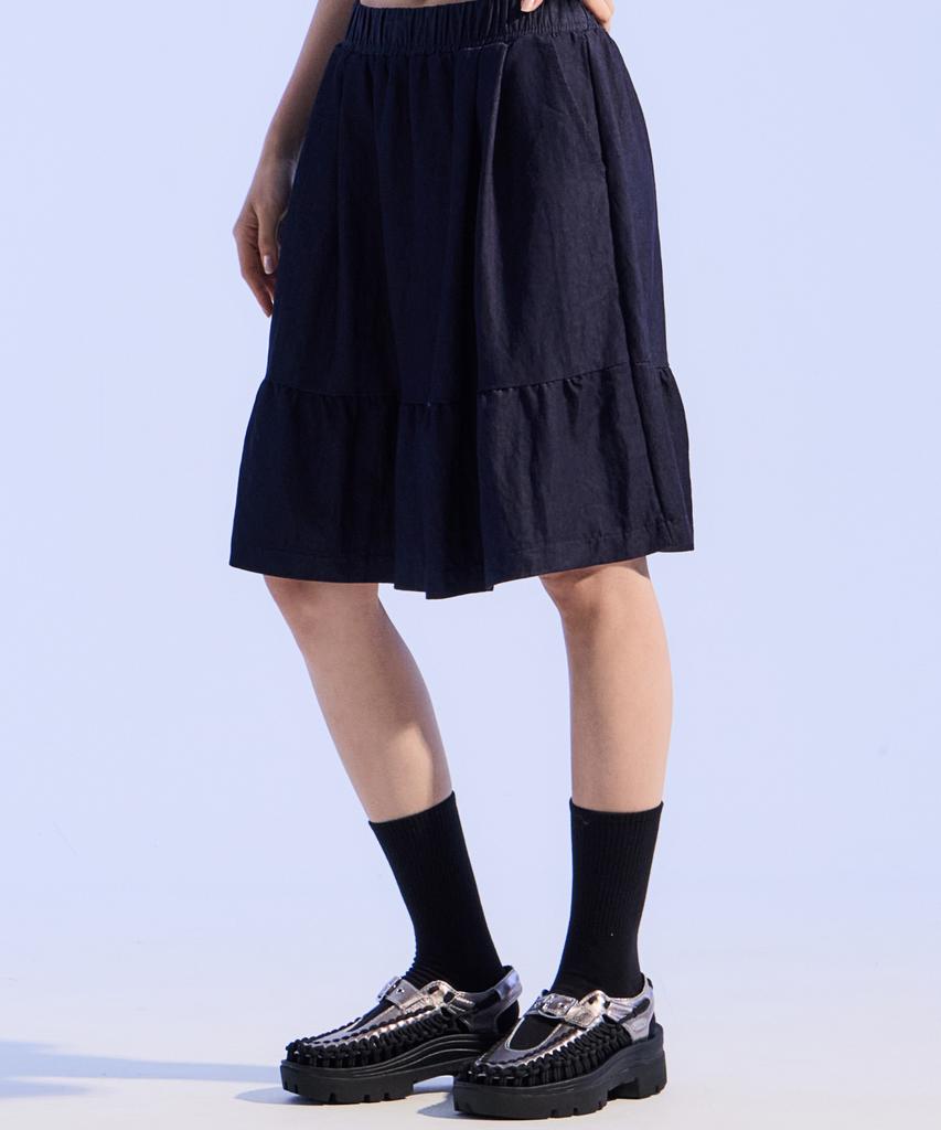 Moa Breeze Tiered Skirt (Navy)