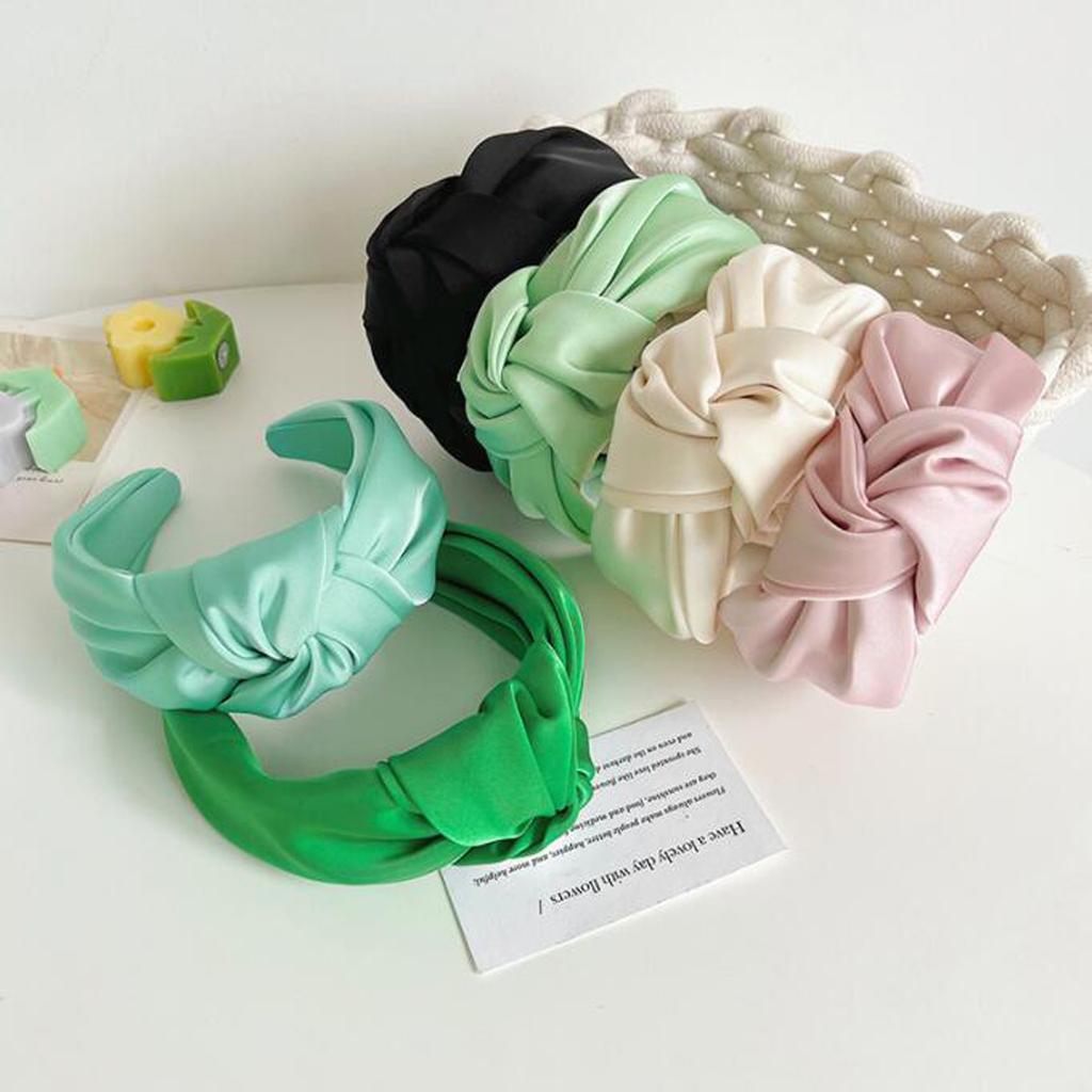 PROLY New Fashion Women Headband Adult Wide Side Solid Color Hairband Center Knot Turban Casual Hair Accessories