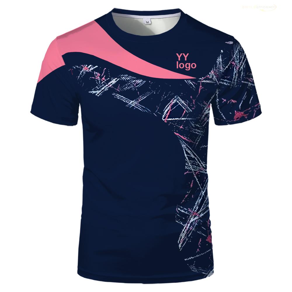 Men's Badminton Clothing T Shirt With YY Logo Tennis Short-Sleeved Training Uniform  Padel Sports Quick Dry Breathable Clothes