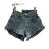 Autumn new street trend pants, old washed denim hot pants, wide-leg shorts, women's cross-border trend