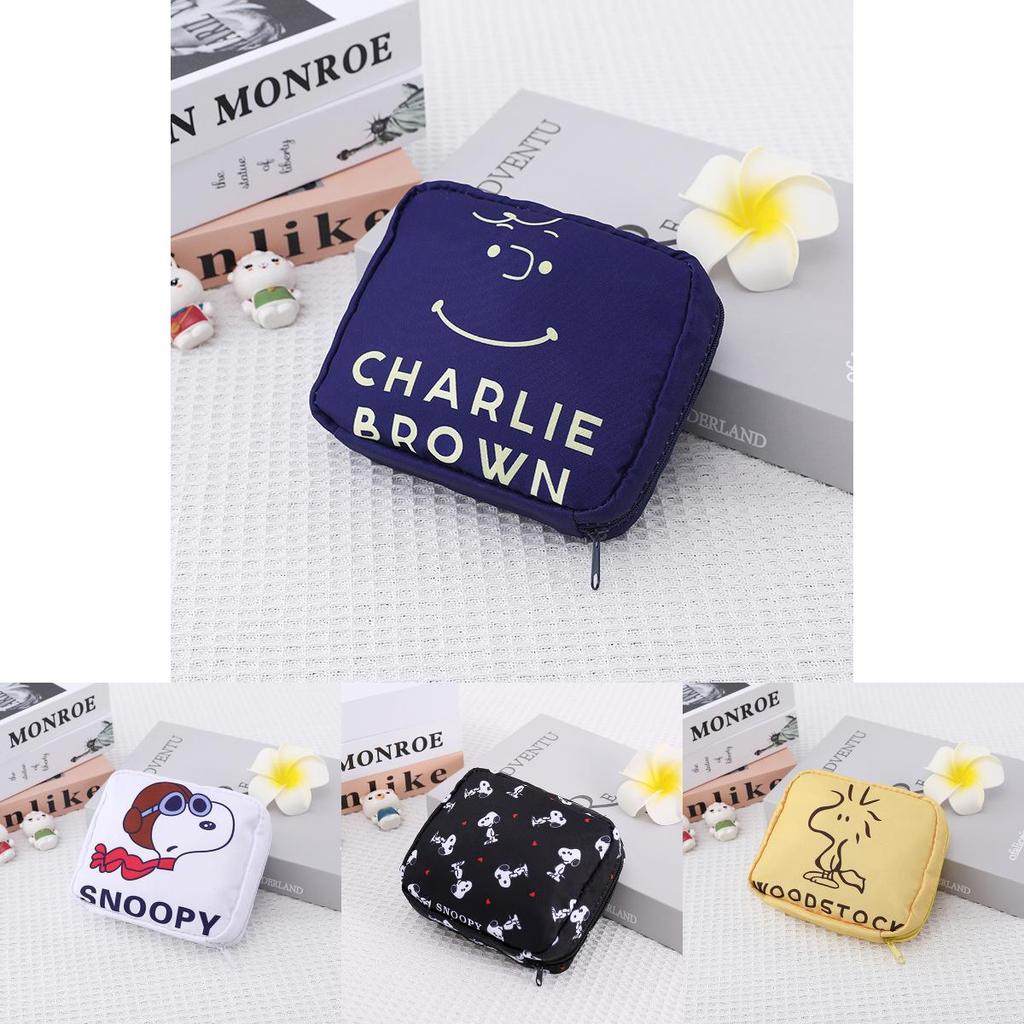 Snoopy Characters Storage Pouch With Multipurpose Oxford Fabric For Girls And Travelers