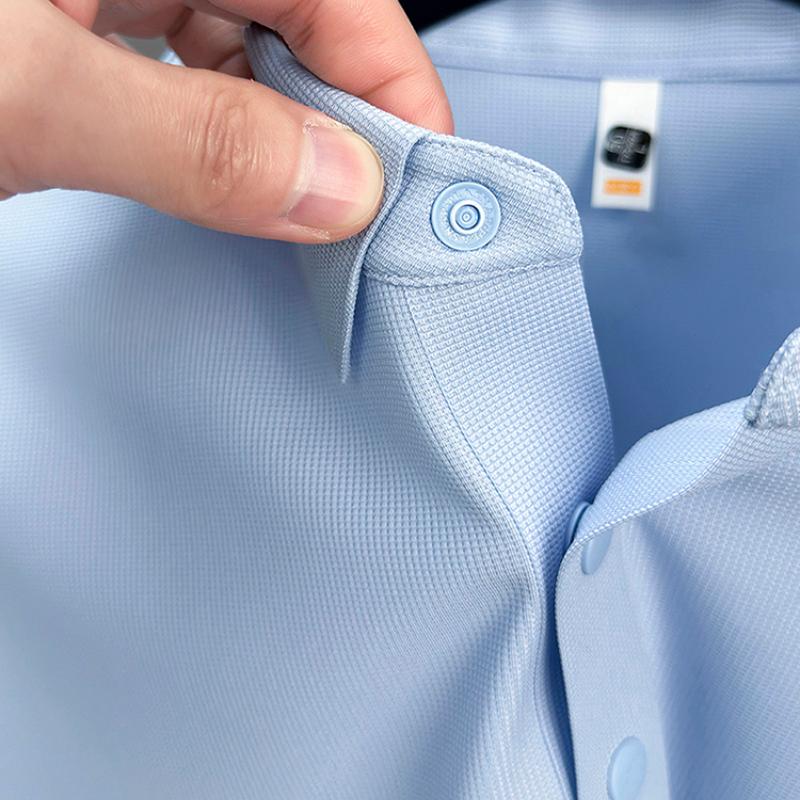 2026 Men's Sporty Polo Waffle Shirt | Moisture-Wicking Golf Tennis Top Sizes S-5XL, Snap Buttons, 7A Antibacterial High Quality