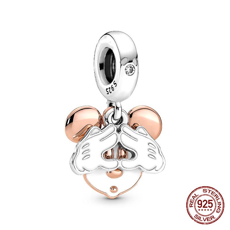 New  Mickey Minnie Beaded Marvel Lron Man Charms Plata De Leyoriginales Fit Bracelet Diy Jewelry Making Women'S Gift