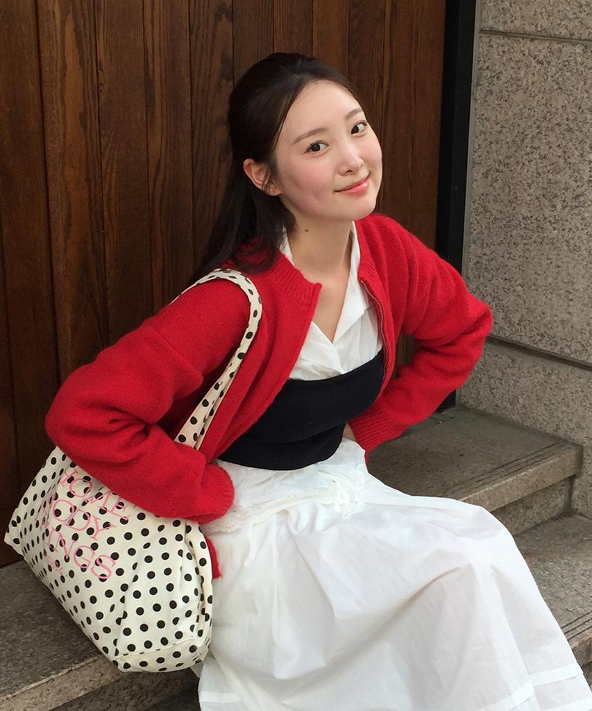 BELLOL Two-Way Knit Zip-Up Red